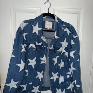 Altar'd State Blue and White Star Jean Jacket